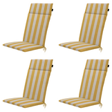 Madison - Tuintstoelkussen Hoge Rug Amora - Geel - 120x50x4cm - Set van 4