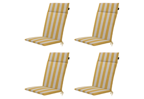 Madison - Tuintstoelkussen Hoge Rug Amora - Geel - 120x50x4cm - Set van 4