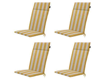 Madison - Tuintstoelkussen Hoge Rug Amora - Geel - 120x50x4cm - Set van 4