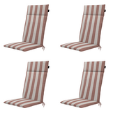 Madison - Tuintstoelkussen Hoge Rug Amora - Bruin - 120x50x4cm - Set van 4