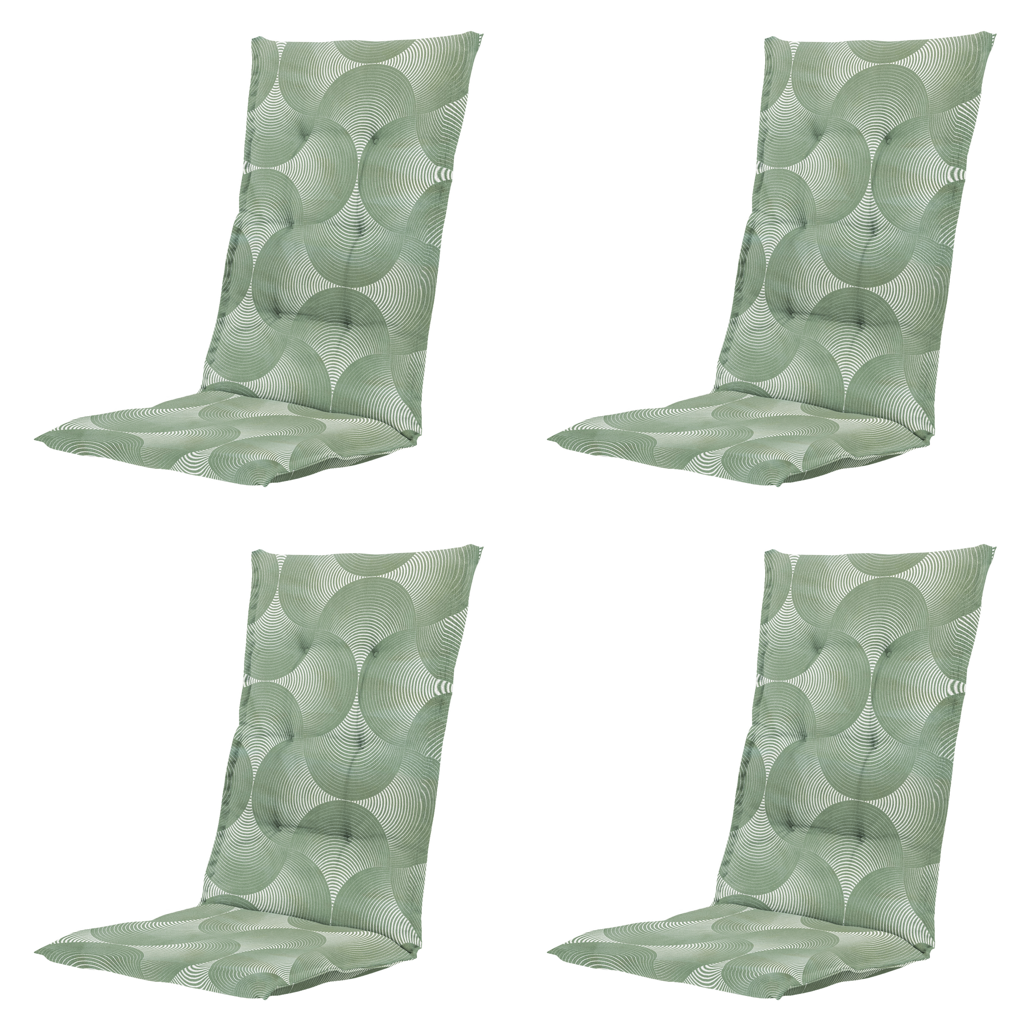 Madison - Kussen hoge rug Napels - Groen - 123x50x5cm - Set van 4