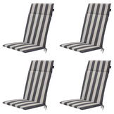 Madison - Tuintstoelkussen Hoge Rug Amora - Grijs - 120x50x4cm - Set van 4