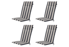 Madison - Tuintstoelkussen Hoge Rug Amora - Grijs - 120x50x4cm - Set van 4
