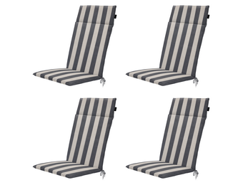 Madison - Tuintstoelkussen Hoge Rug Amora - Grijs - 120x50x4cm - Set van 4