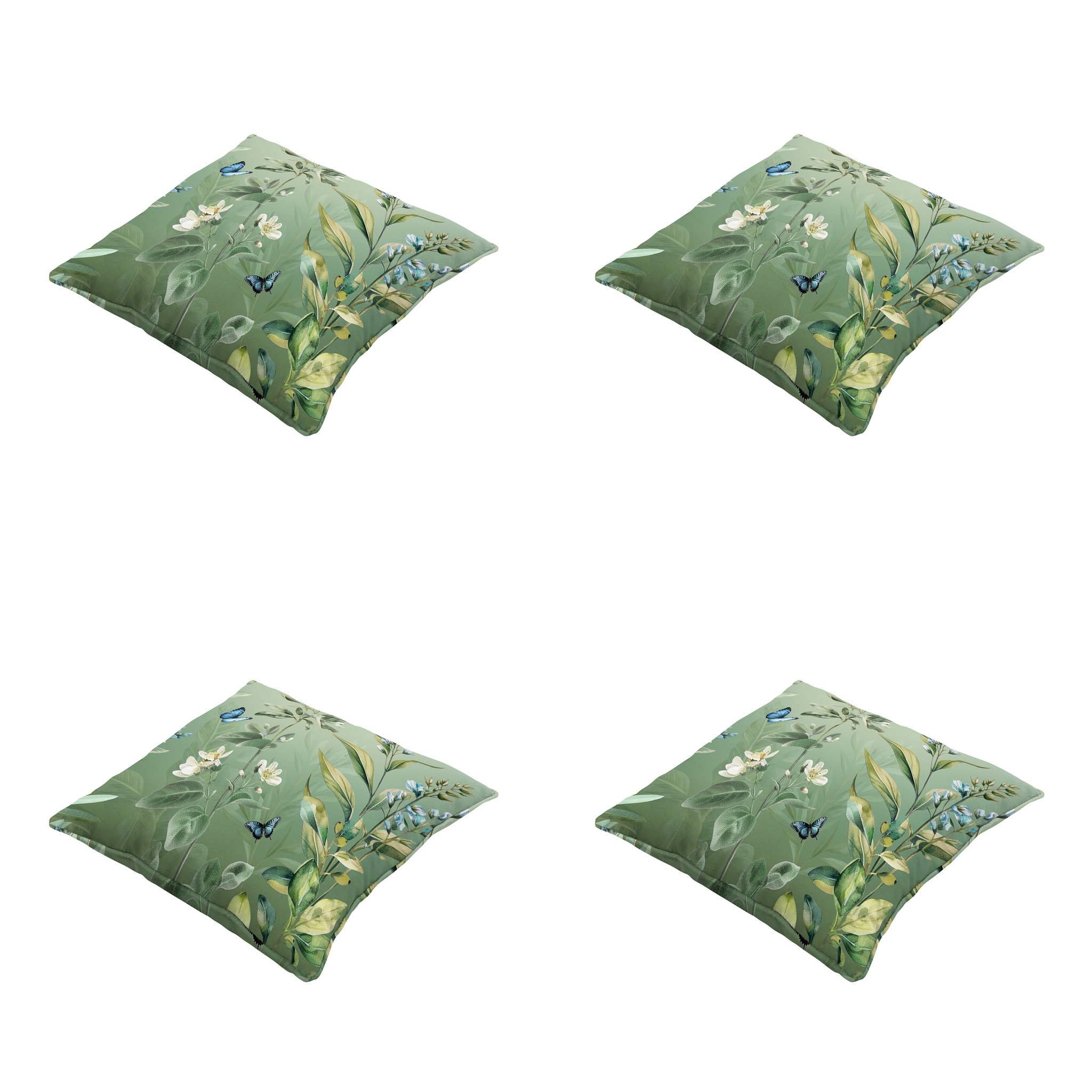 Madison - Sierkussen Elisa - Groen - 50x50x10cm - Set van 4