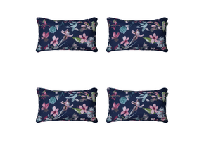 Madison - Sierkussen Cato - Blauw - 30x50x10cm - Set van 4