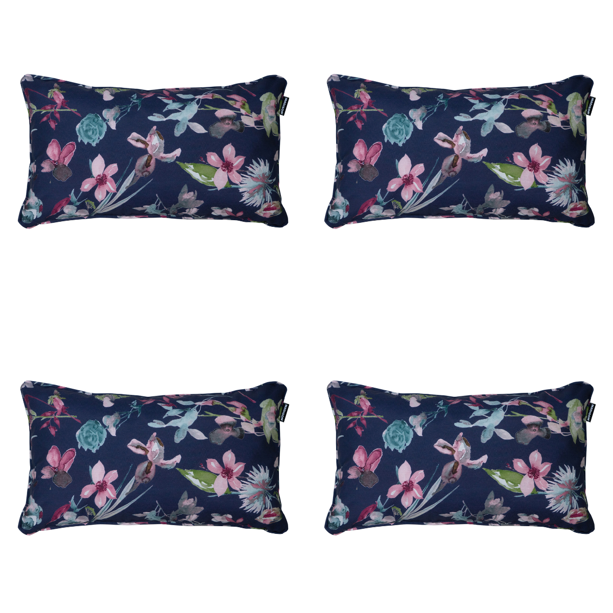 Madison - Sierkussen Cato - Blauw - 30x50x10cm - Set van 4