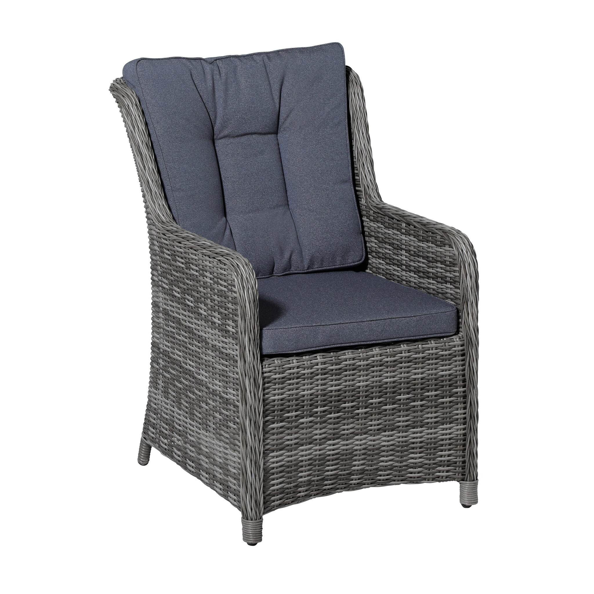 Madison - Wicker Dining Set Outdoor Manchester denim grey - Ca. 95x46 cm