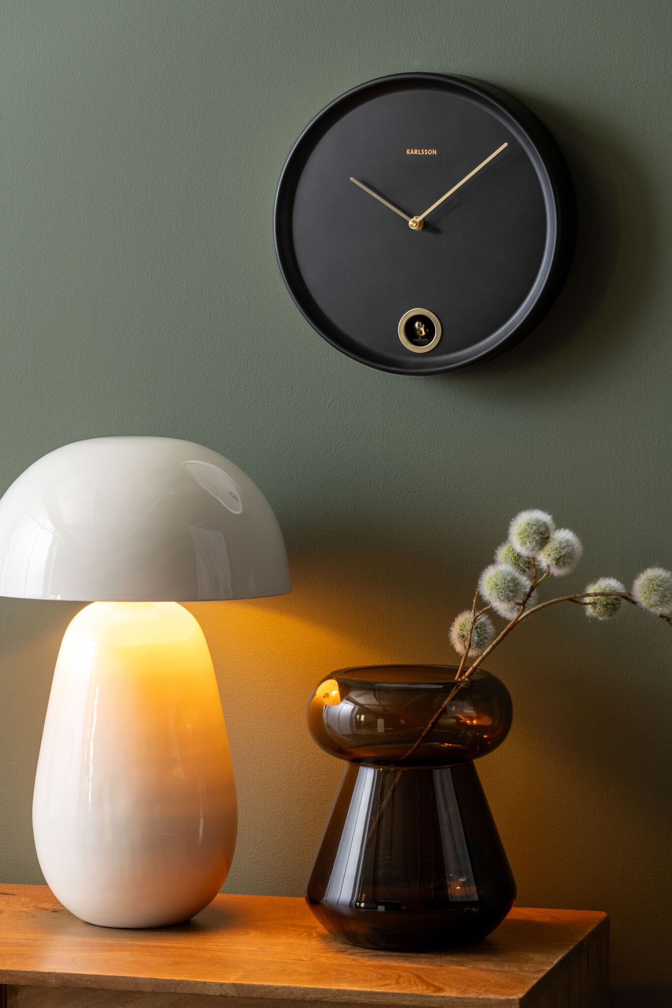Karlsson - Wall Clock Esencia Cuckoo - Zwart - Ø30cm