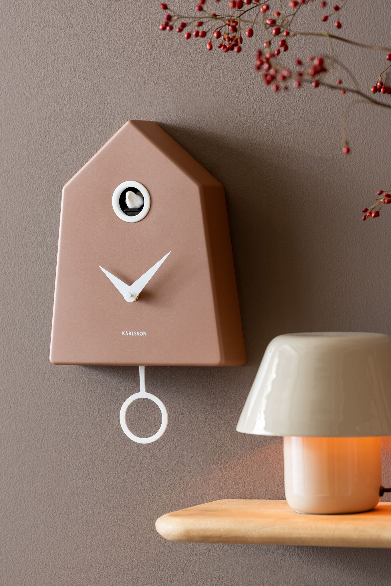 Karlsson - Wall Clock Grafico Cuckoo - Bruin - Øcm