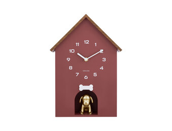 Karlsson - Wall Clock Dog House - Rood - Øcm