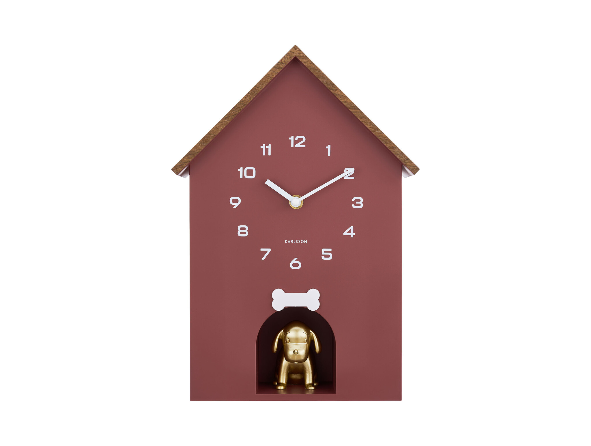 Karlsson - Wall Clock Dog House - Rood - Øcm