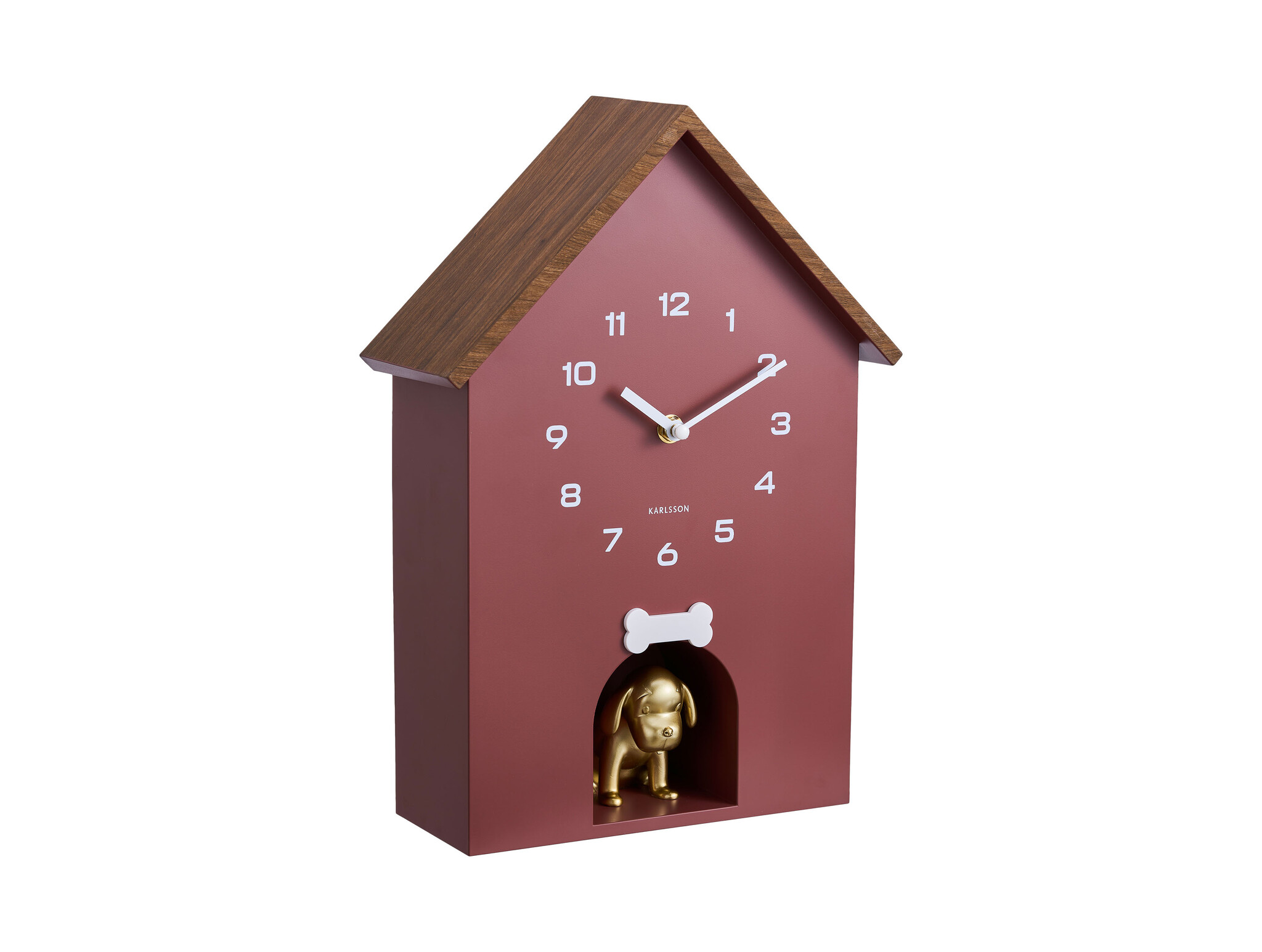Karlsson - Wall Clock Dog House - Rood - Øcm