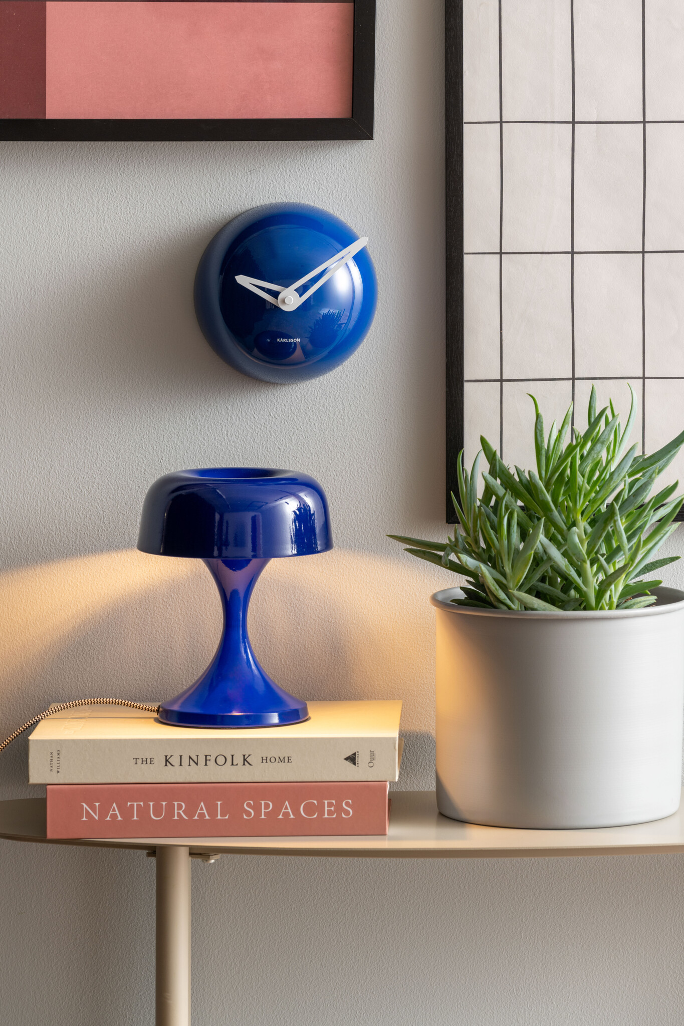 Karlsson - Wall Clock Cool Retro Cap - Blauw - Ø15cm