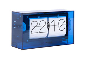 Karlsson - Tafelklok Boxed Flip - Blauw - 20,7x20,7x11,7 cm