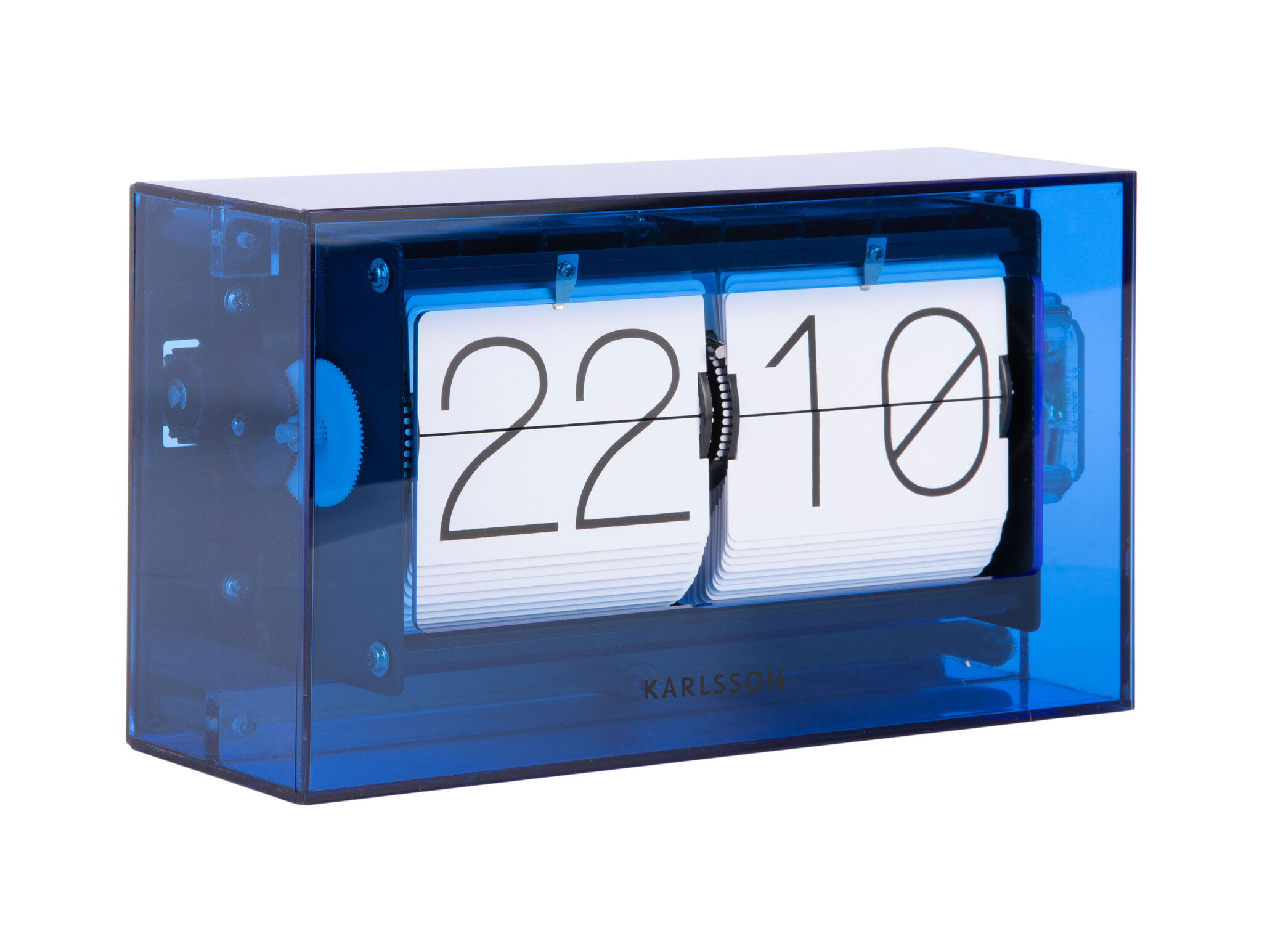 Karlsson - Tafelklok Boxed Flip - Blauw - 20,7x20,7x11,7 cm