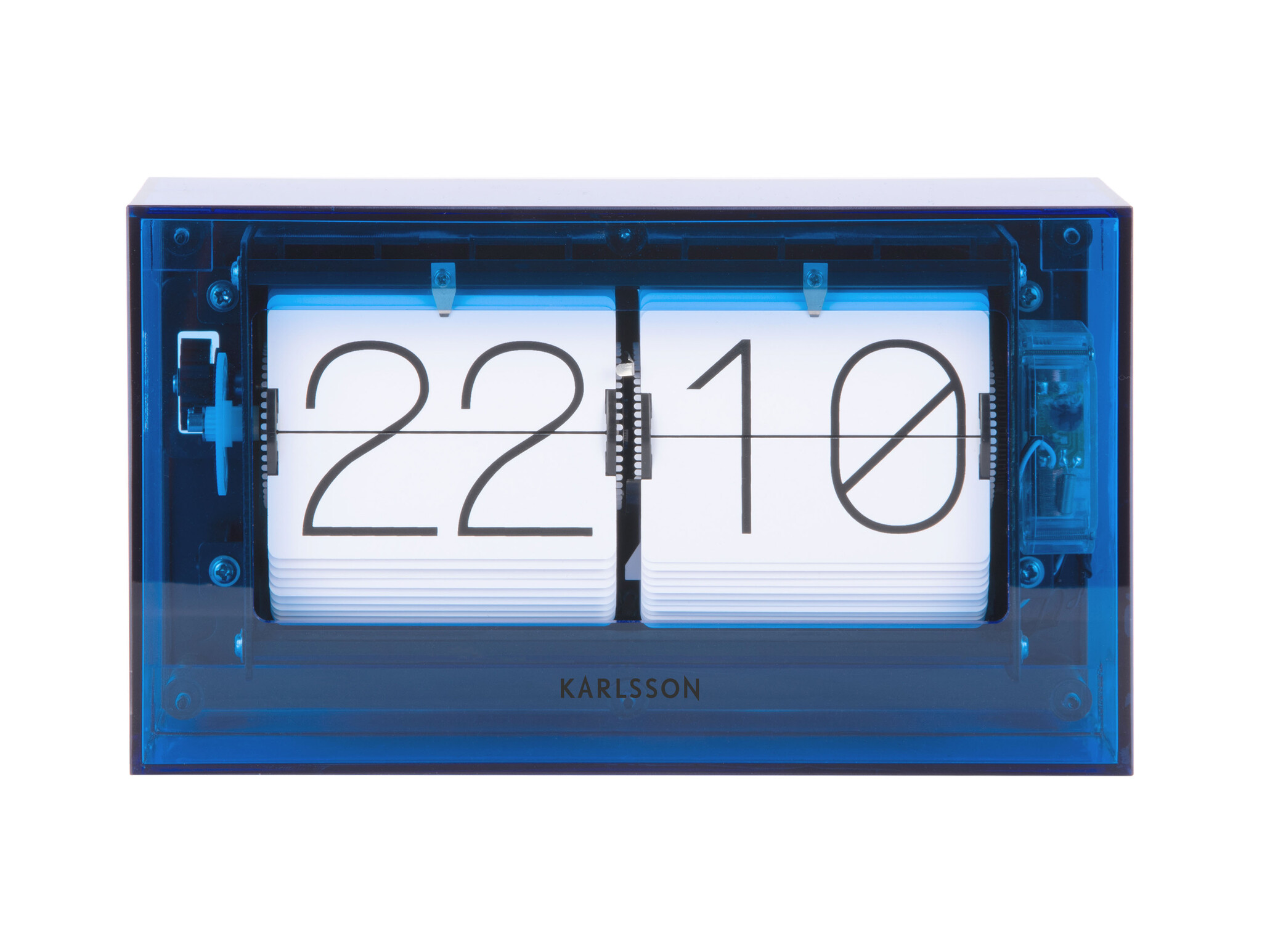 Karlsson - Tafelklok Boxed Flip - Blauw - 20,7x20,7x11,7 cm