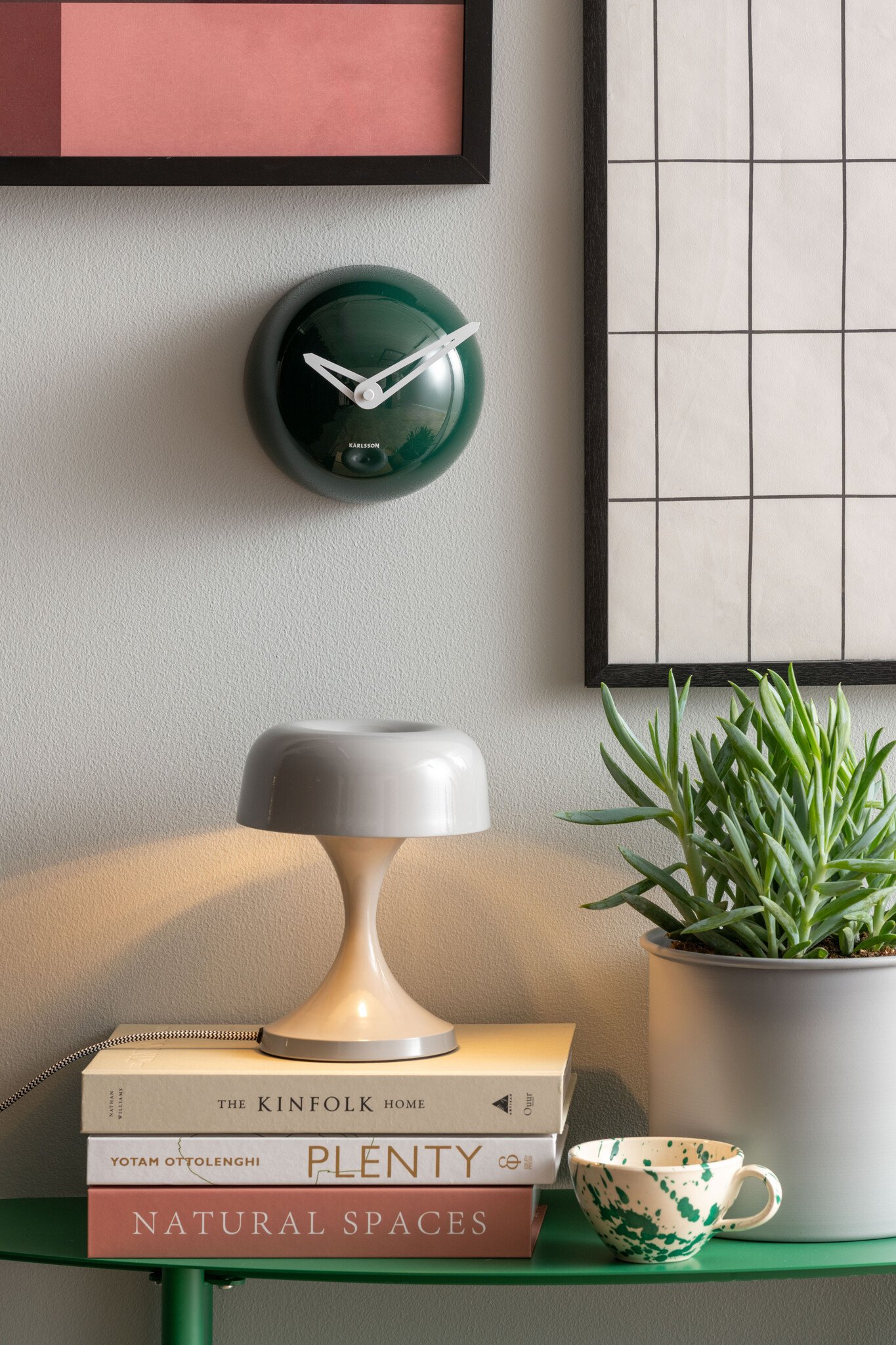 Karlsson - Wall Clock Cool Retro Cap - Groen - Ø15cm
