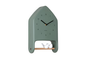 Karlsson - Wall Clock Love Birds - Groen - Øcm