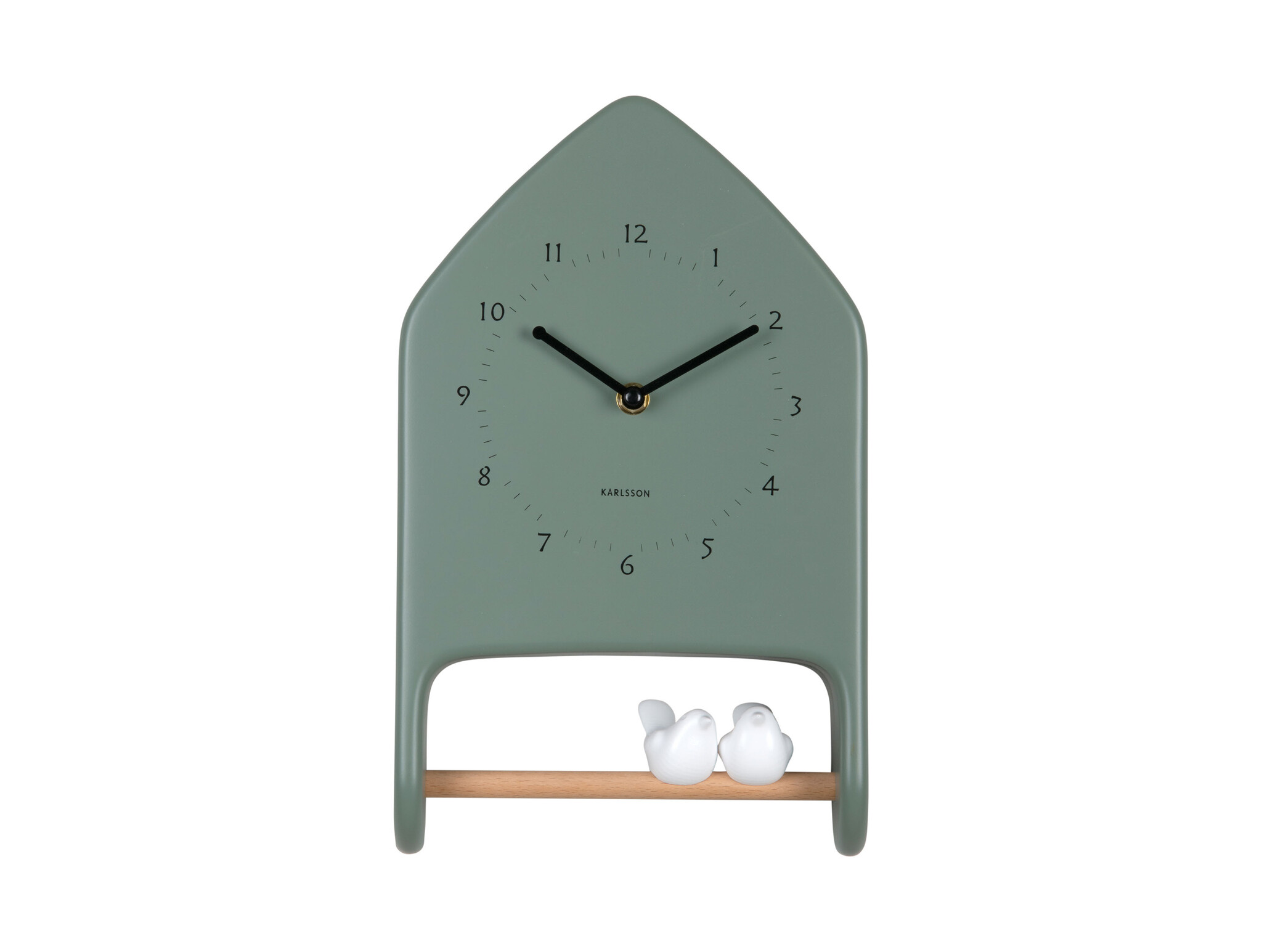 Karlsson - Wall Clock Love Birds - Groen - Øcm