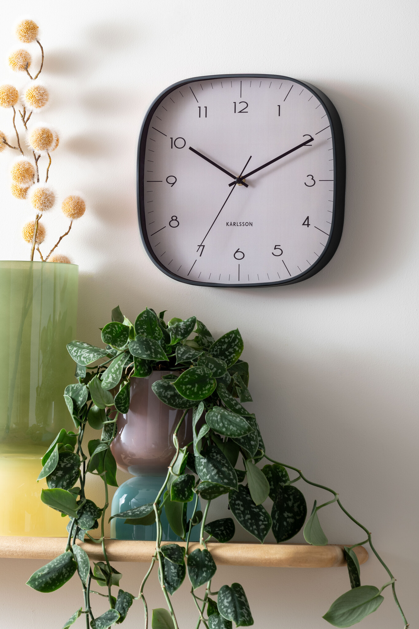Karlsson - Wall Clock Grato Cuadrado - Zwart - Øcm