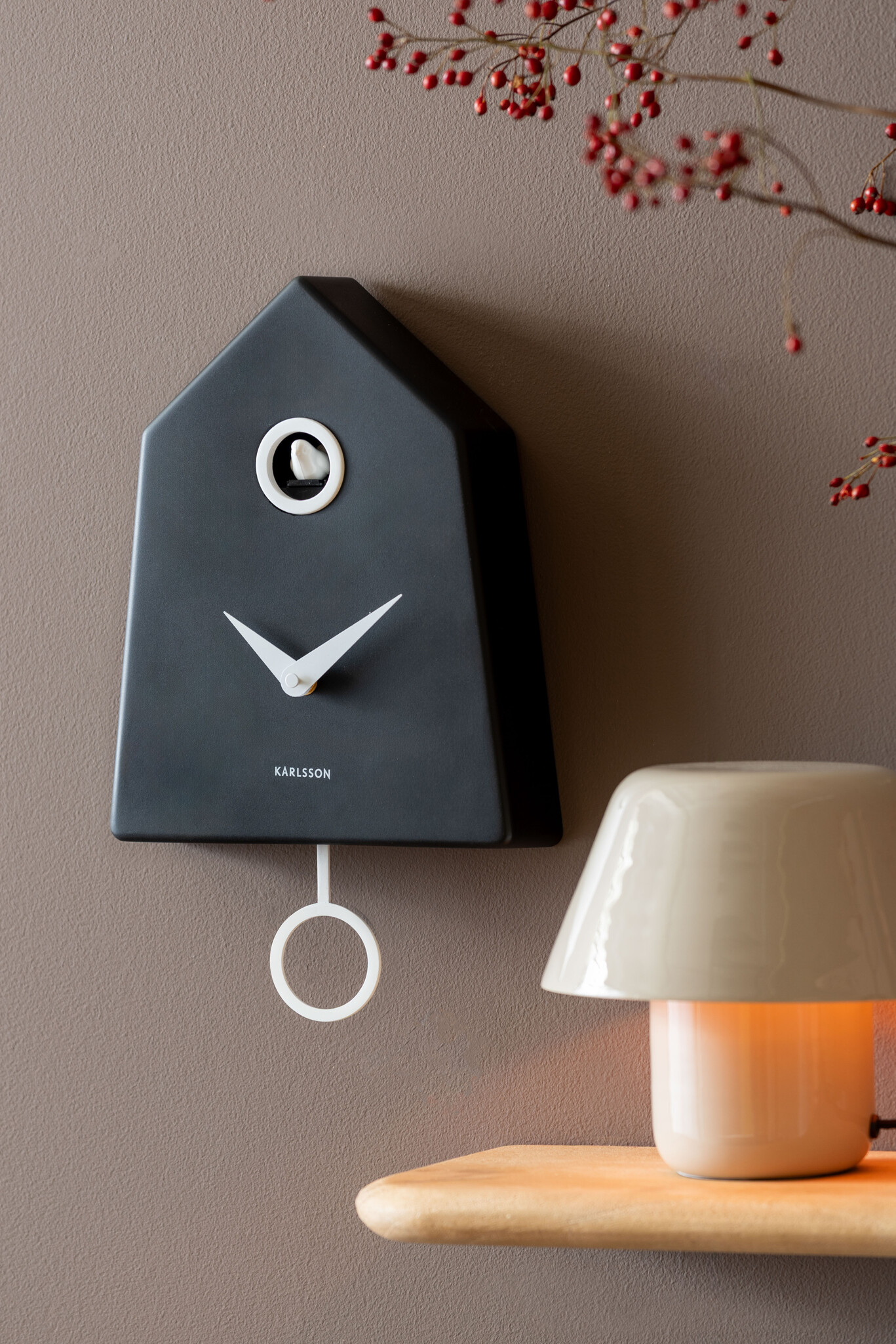 Karlsson - Wall Clock Grafico Cuckoo - Zwart - Øcm