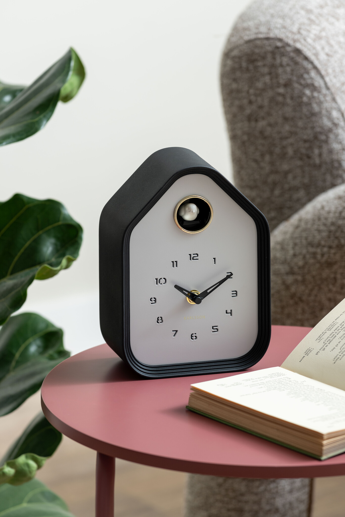 Karlsson - Wall/Table Clock Reina Cuckoo - Zwart - Øcm