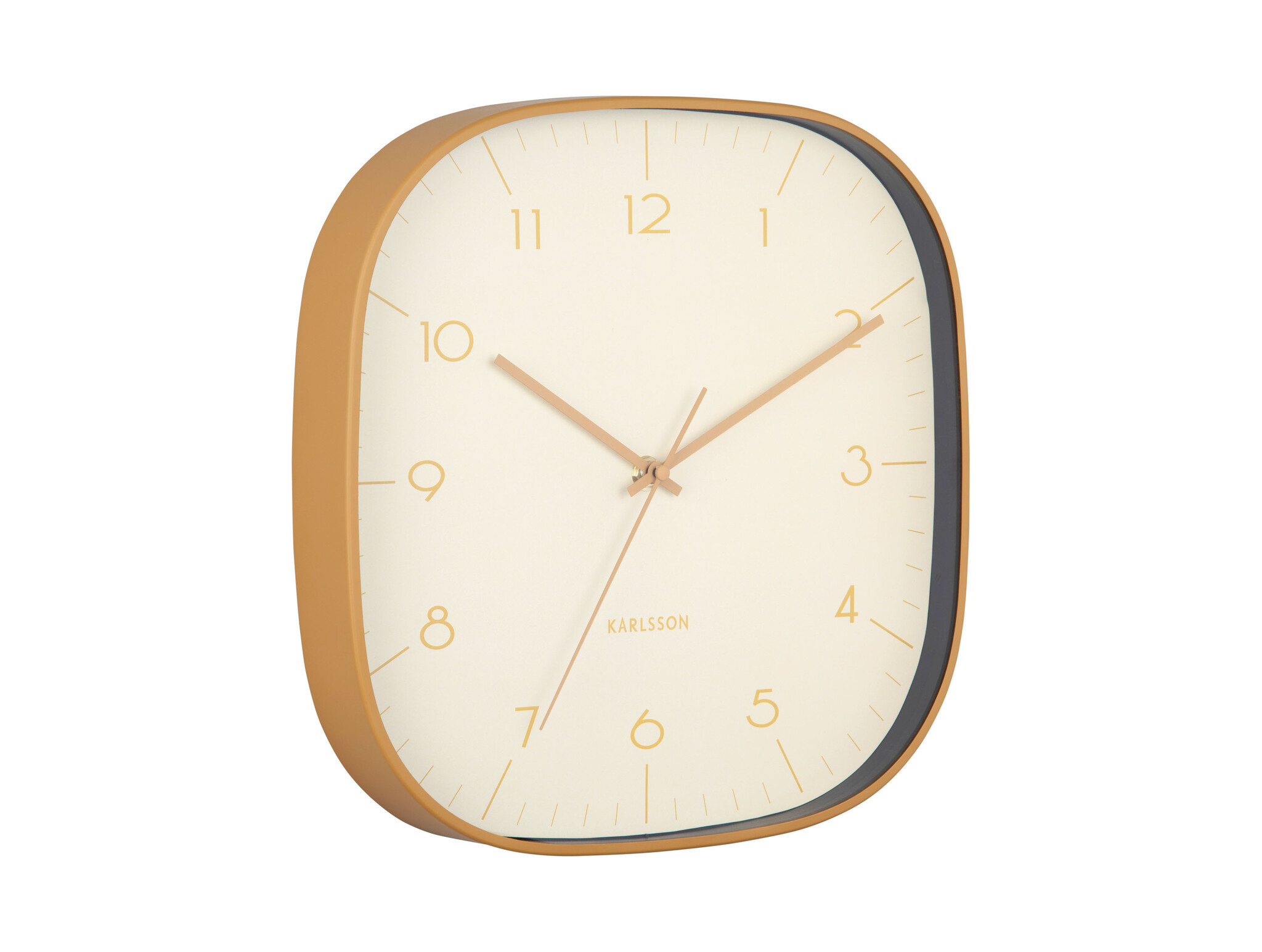 Karlsson - Wall Clock Grato Cuadrado - Geel - Øcm