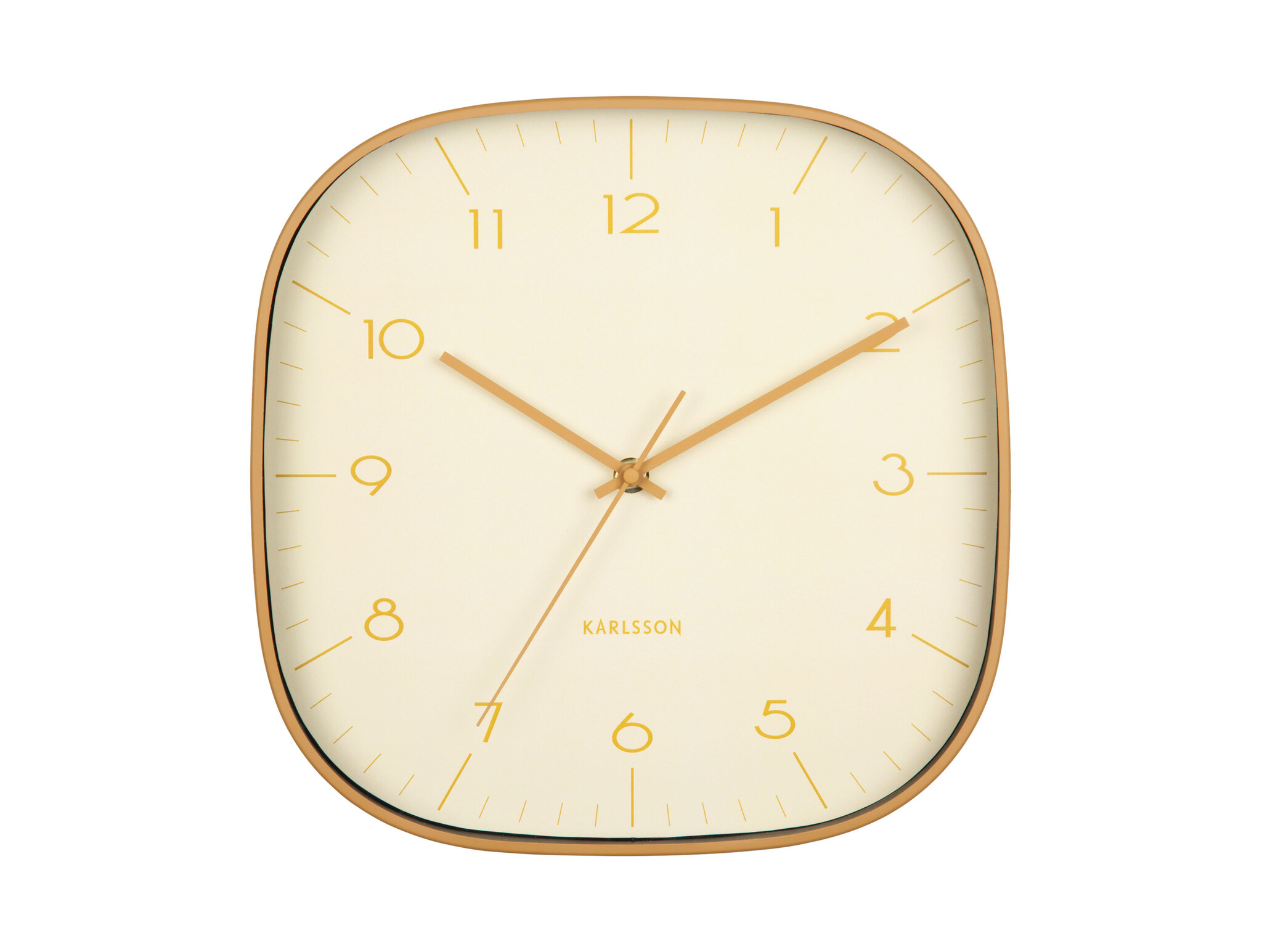 Karlsson - Wall Clock Grato Cuadrado - Geel - Øcm