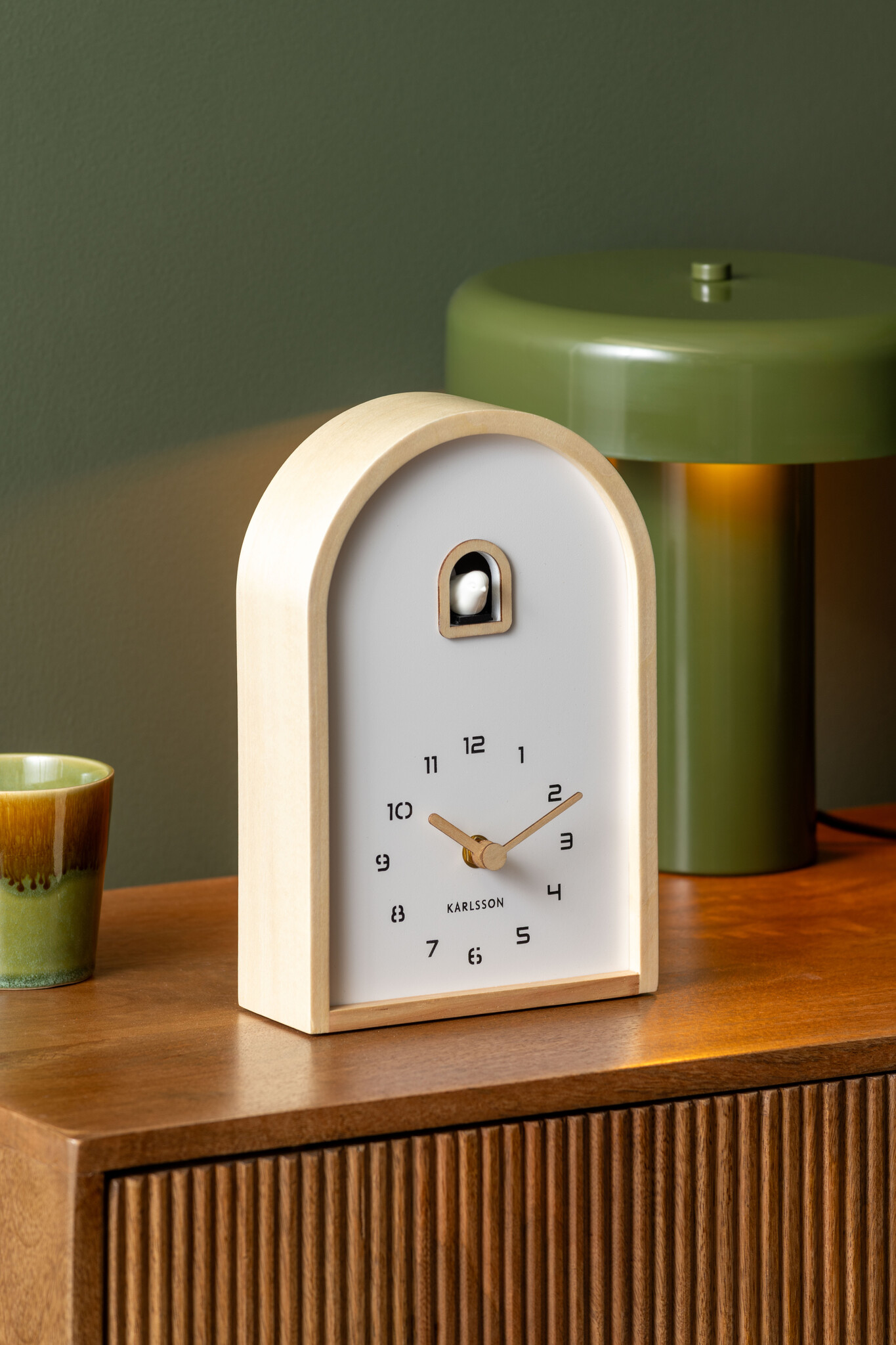 Karlsson - Wall/Table Clock Curva Cuckoo - Bruin - Øcm