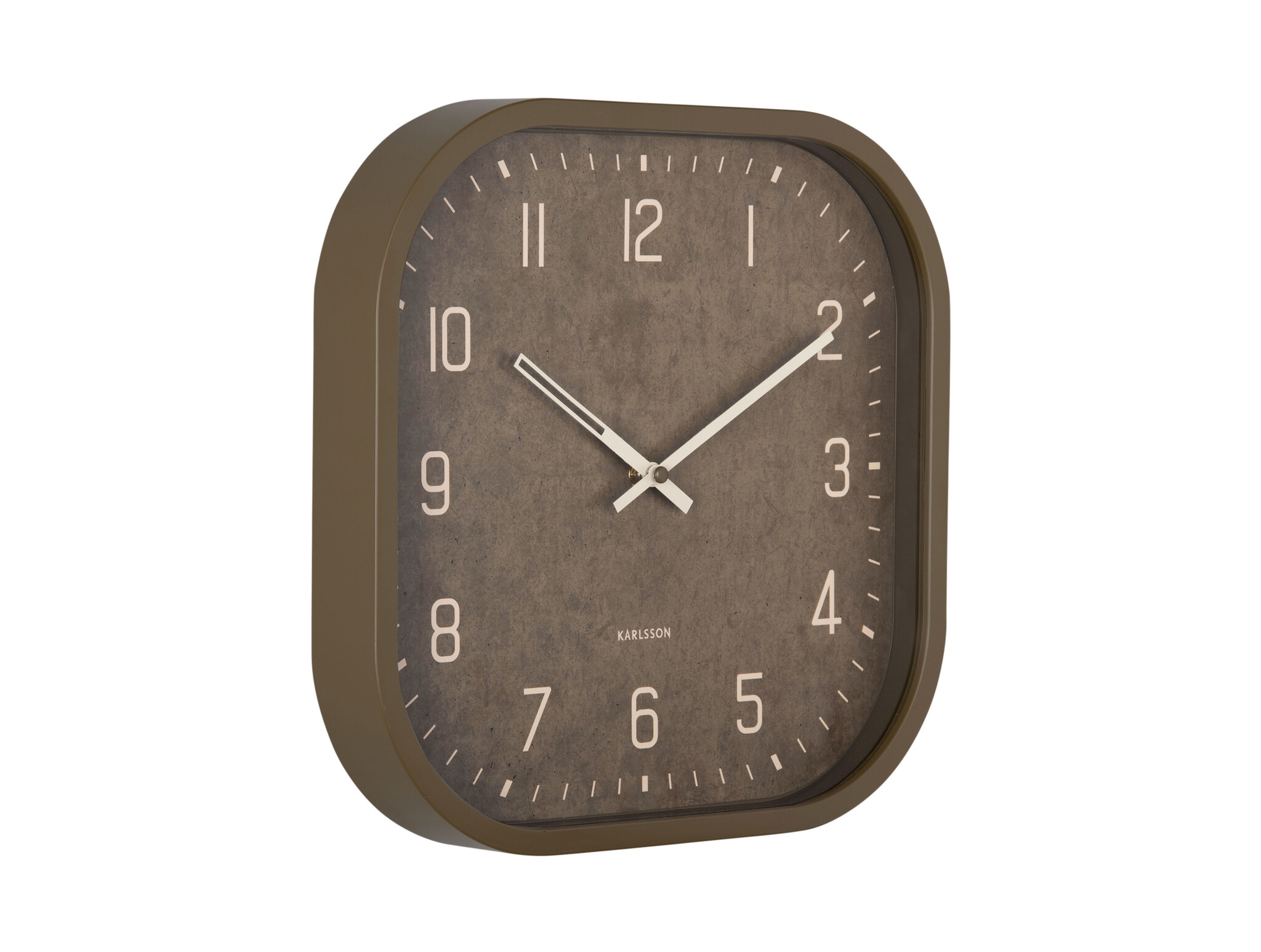 Karlsson - Wall Clock Elemental Cuadrado - Groen - Ø30cm