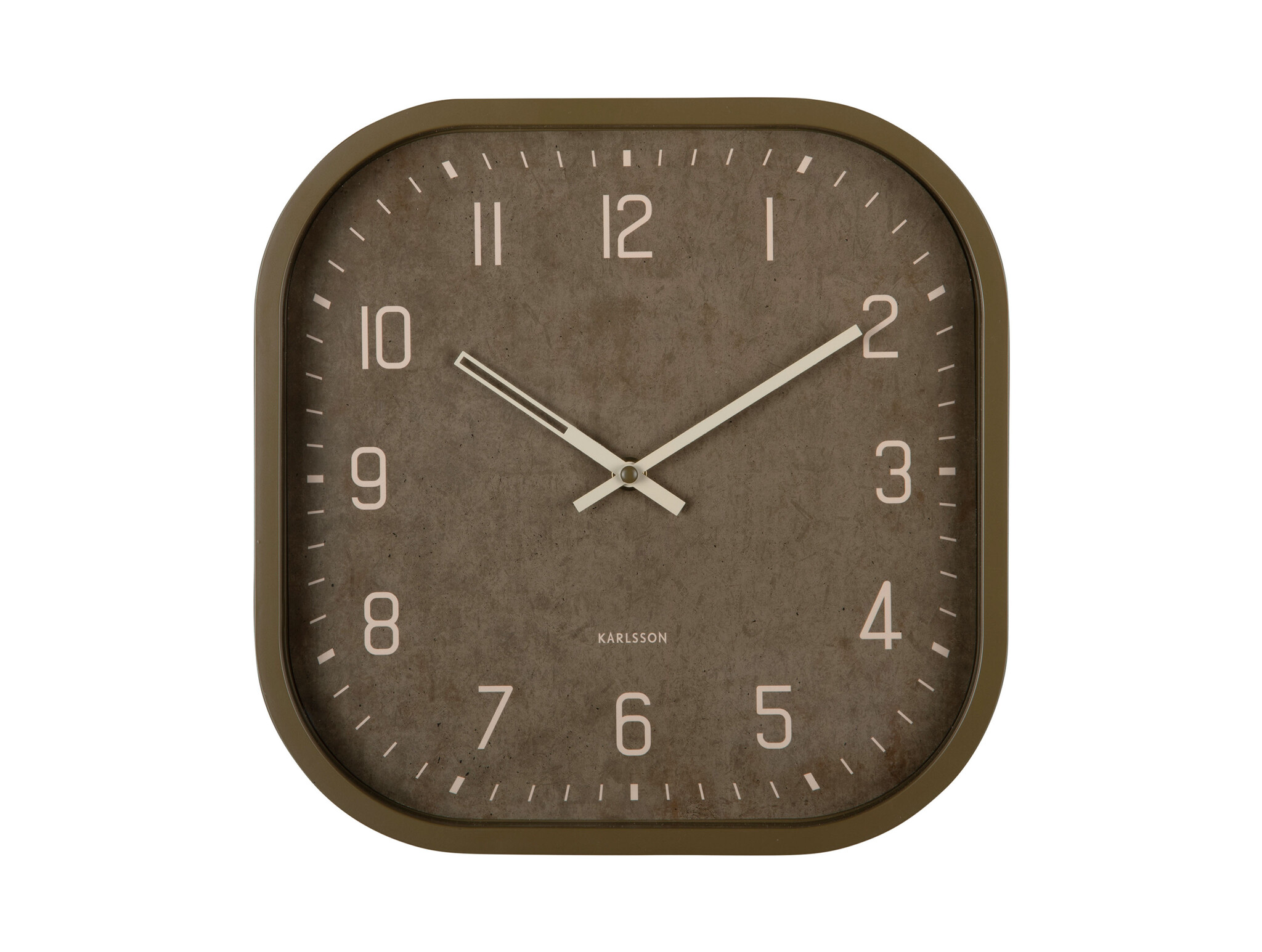 Karlsson - Wall Clock Elemental Cuadrado - Groen - Ø30cm