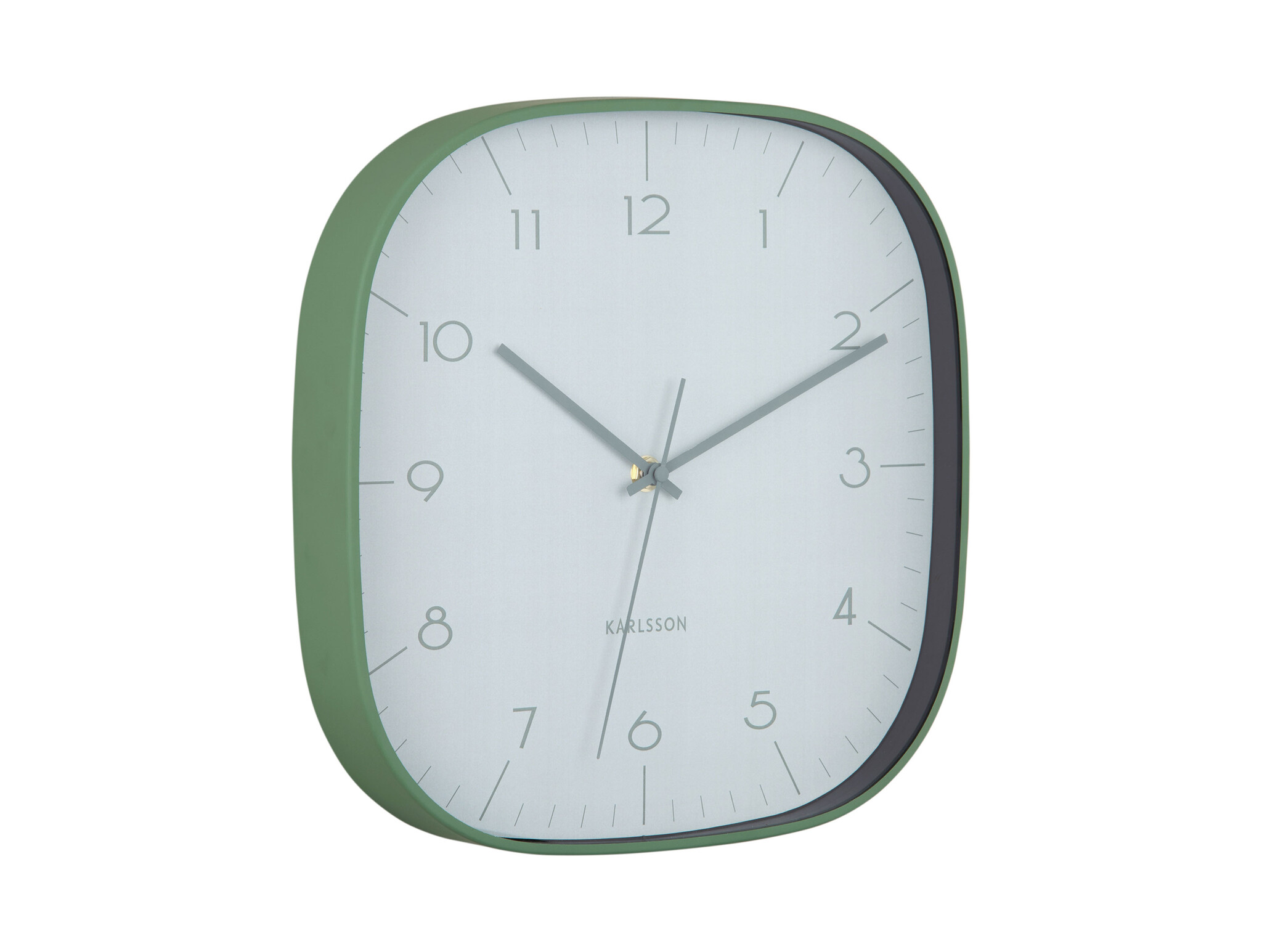 Karlsson - Wall Clock Grato Cuadrado - Groen - Øcm