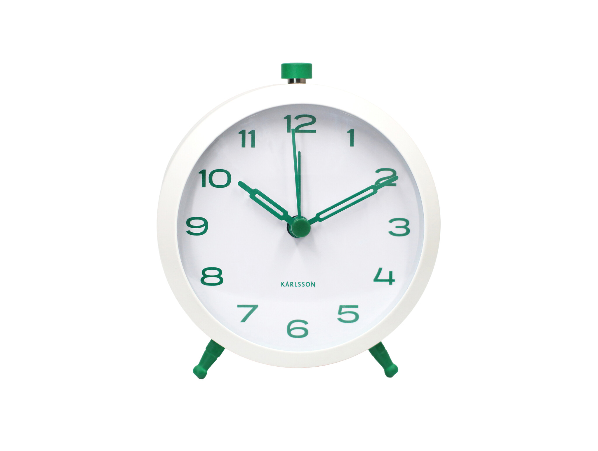 Karlsson - Wekker Button Retro - Wit - 8,4x5x10 cm
