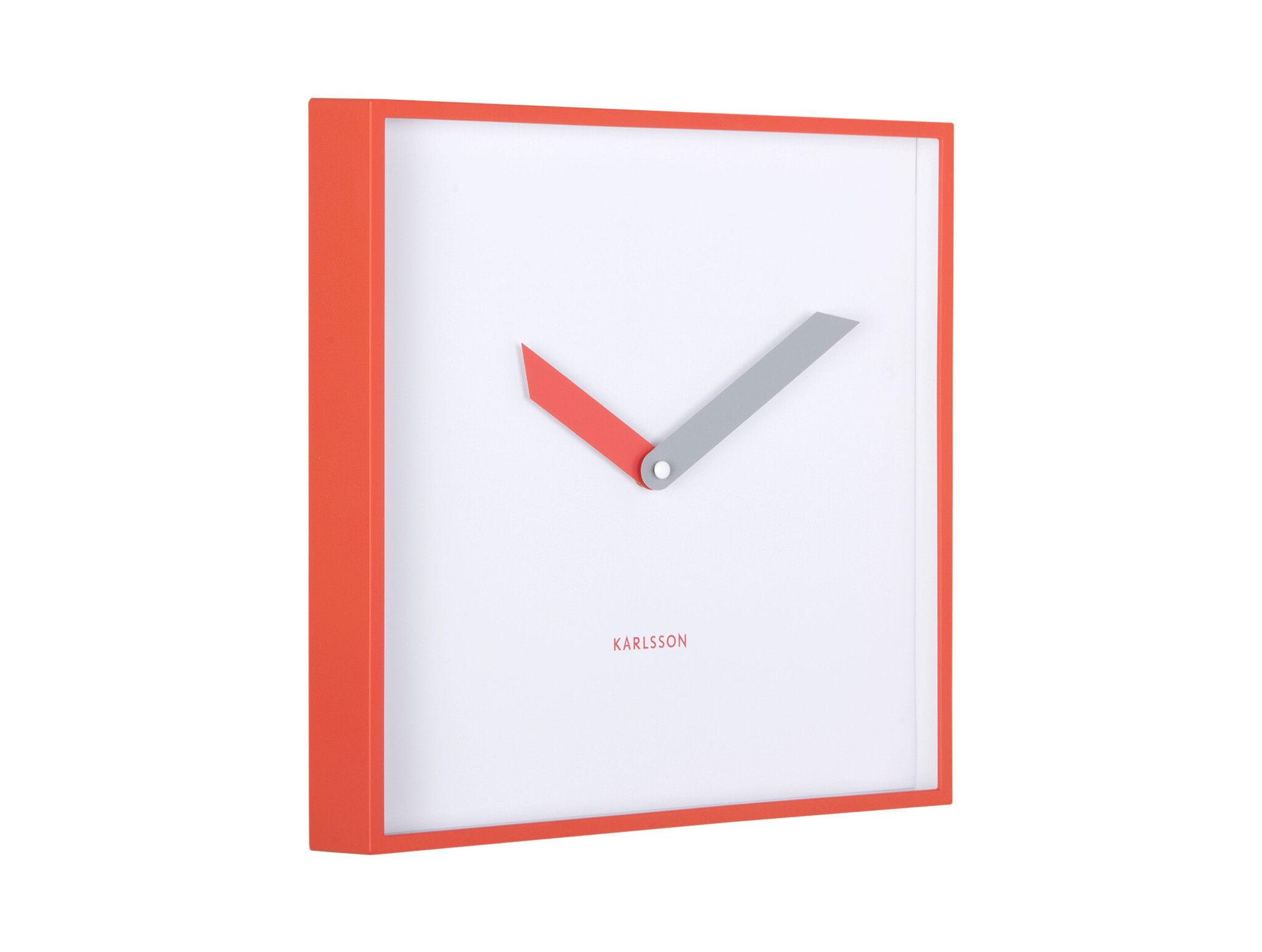 Karlsson - Wall Clock Cool Retro Cuadrado - Rood - Øcm