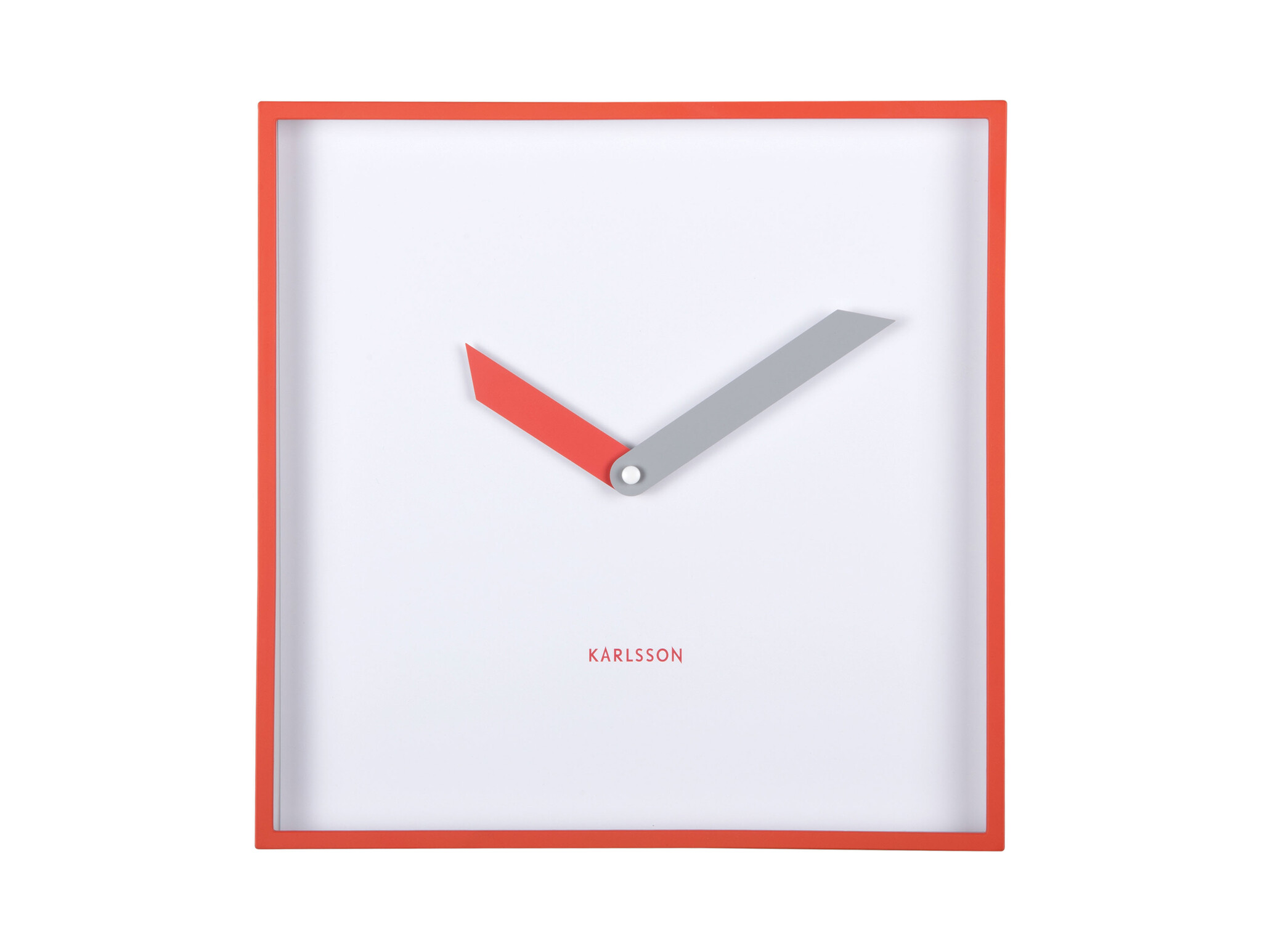 Karlsson - Wall Clock Cool Retro Cuadrado - Rood - Øcm