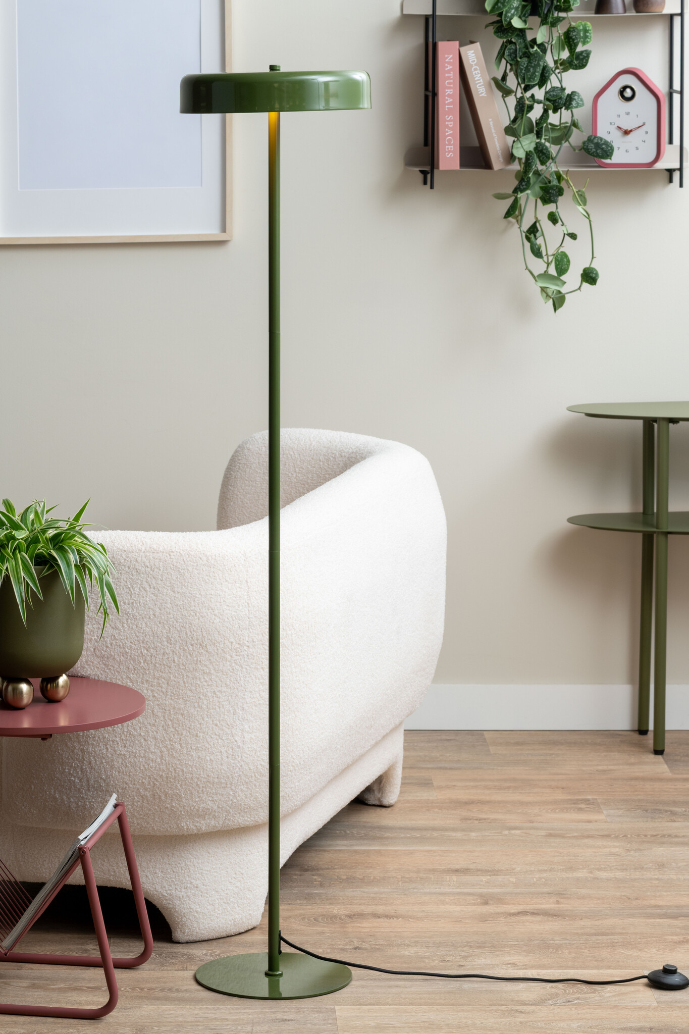 Karlsson - Wall Clock Cool Retro Cuadrado - Rood - Øcm