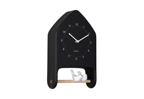Karlsson - Wall Clock Love Birds - Zwart - Øcm