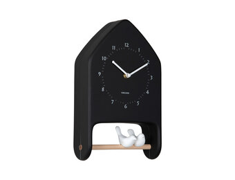 Karlsson - Wall Clock Love Birds - Zwart - Øcm