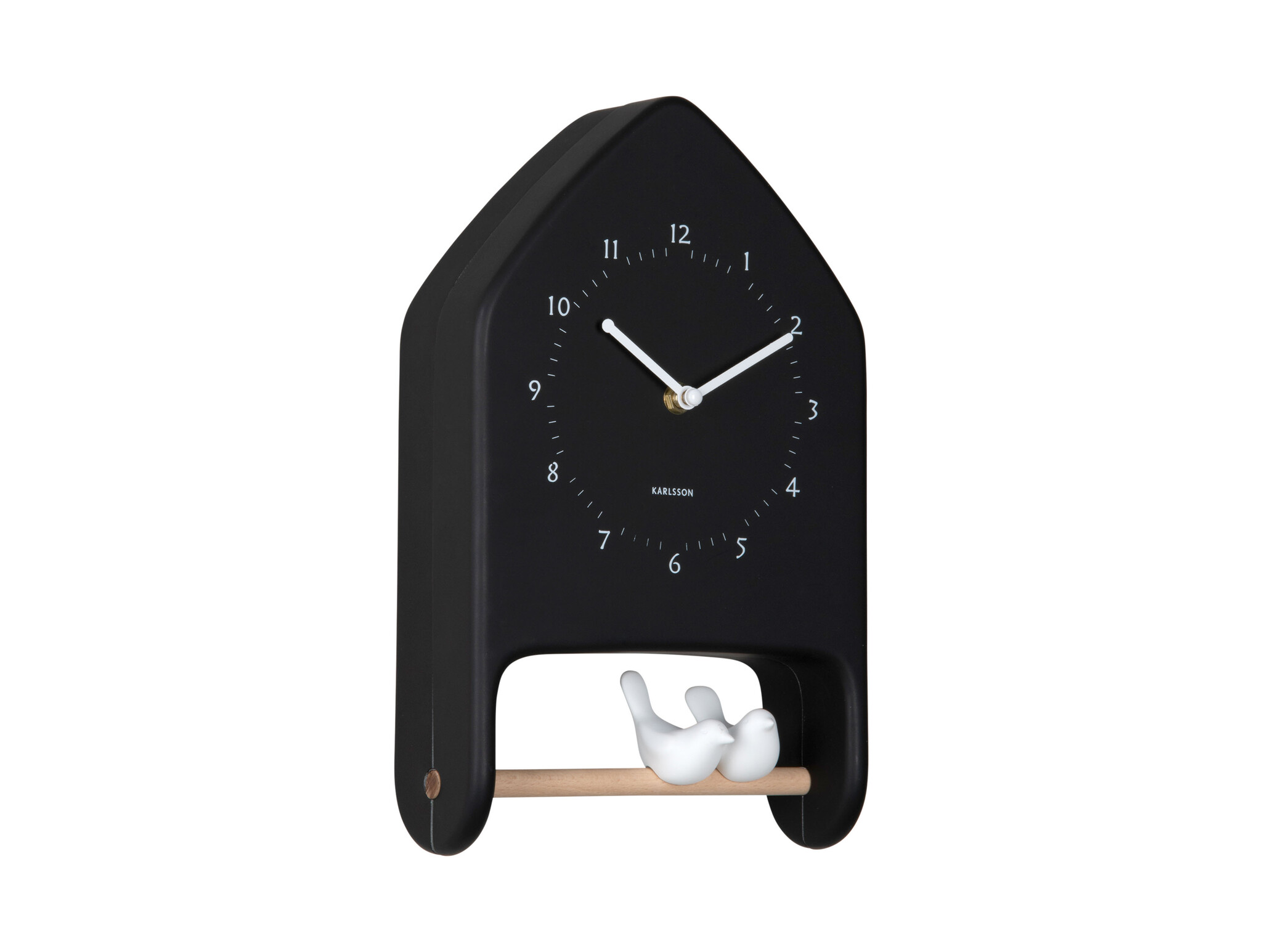Karlsson - Wall Clock Love Birds - Zwart - Øcm