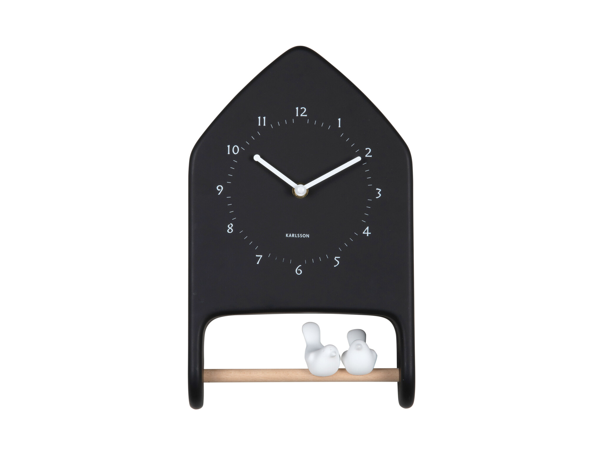 Karlsson - Wall Clock Love Birds - Zwart - Øcm