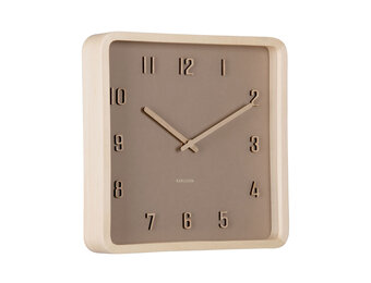 Karlsson - Wall Clock Nervadura Square - Bruin - Øcm