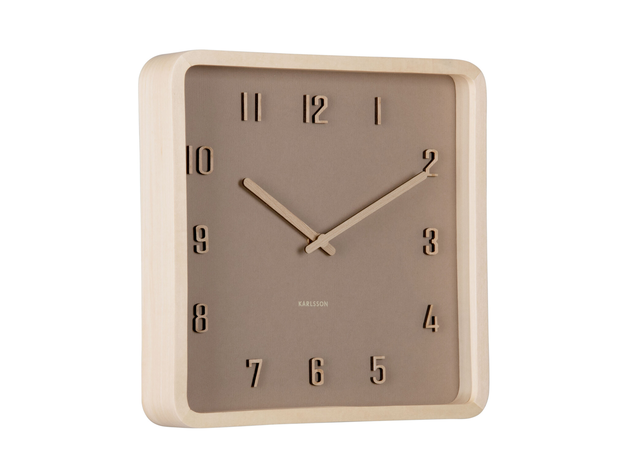 Karlsson - Wall Clock Nervadura Square - Bruin - Øcm