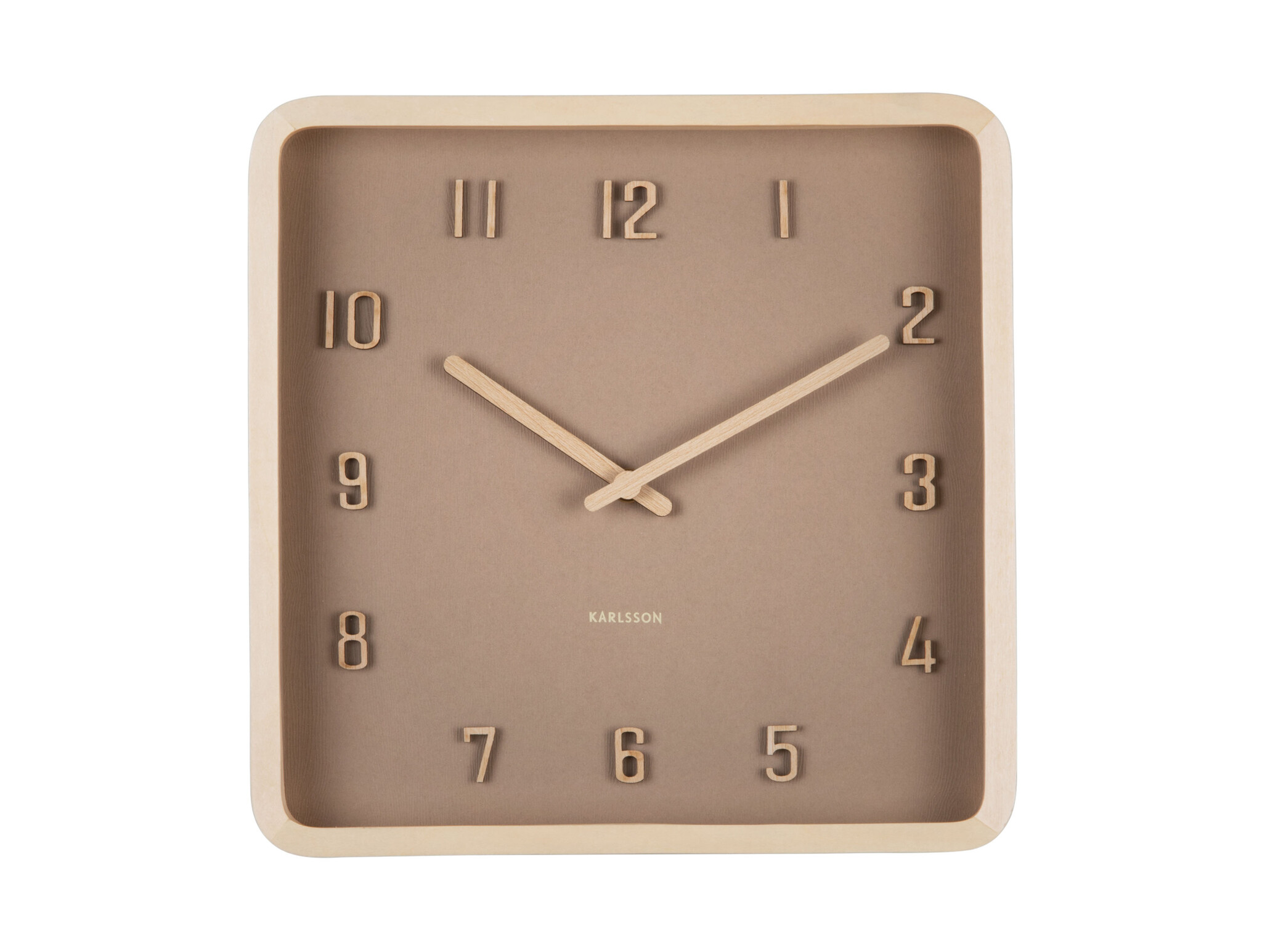 Karlsson - Wall Clock Nervadura Square - Bruin - Øcm