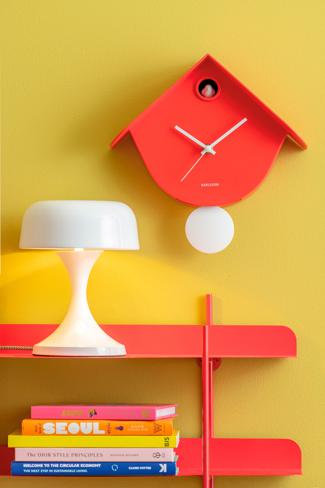 Karlsson - Wall Clock Retro Cuckoo - Rood - Øcm