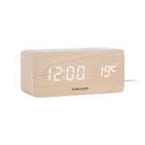 Karlsson - Wekker Block w. Phone Charger LED - Bruin - 7,4x15x7,1 cm
