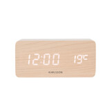 Karlsson - Wekker Block w. Phone Charger LED - Bruin - 7,4x15x7,1 cm