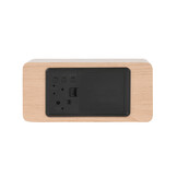 Karlsson - Wekker Block w. Phone Charger LED - Bruin - 7,4x15x7,1 cm
