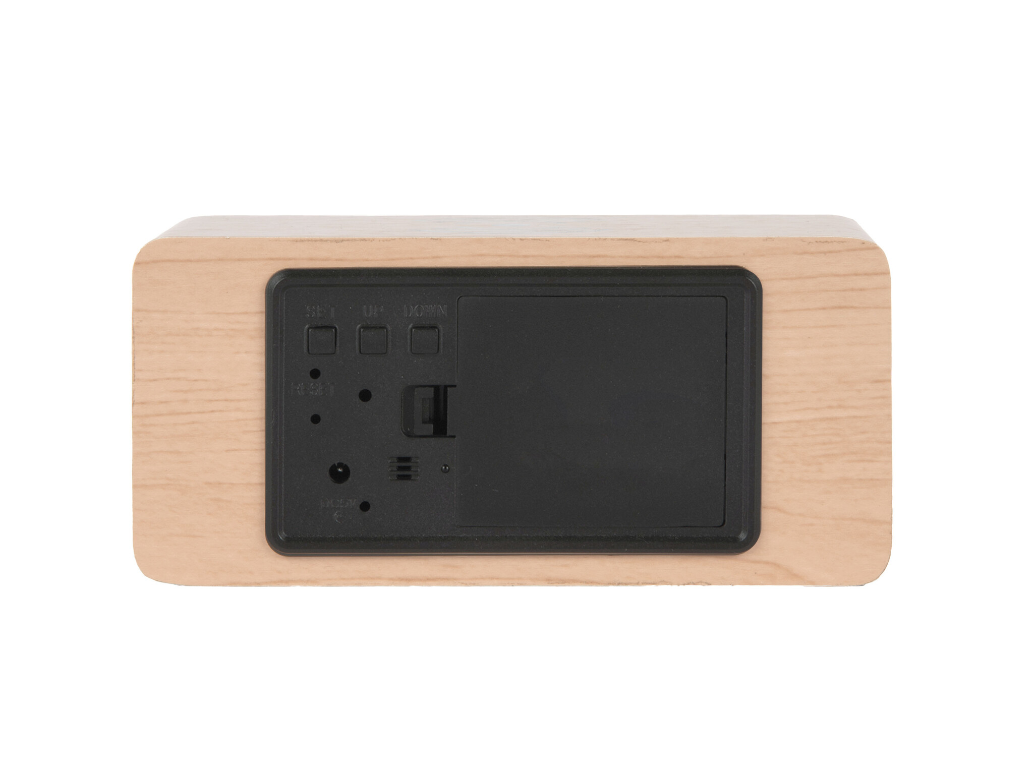 Karlsson - Wekker Block w. Phone Charger LED - Bruin - 7,4x15x7,1 cm