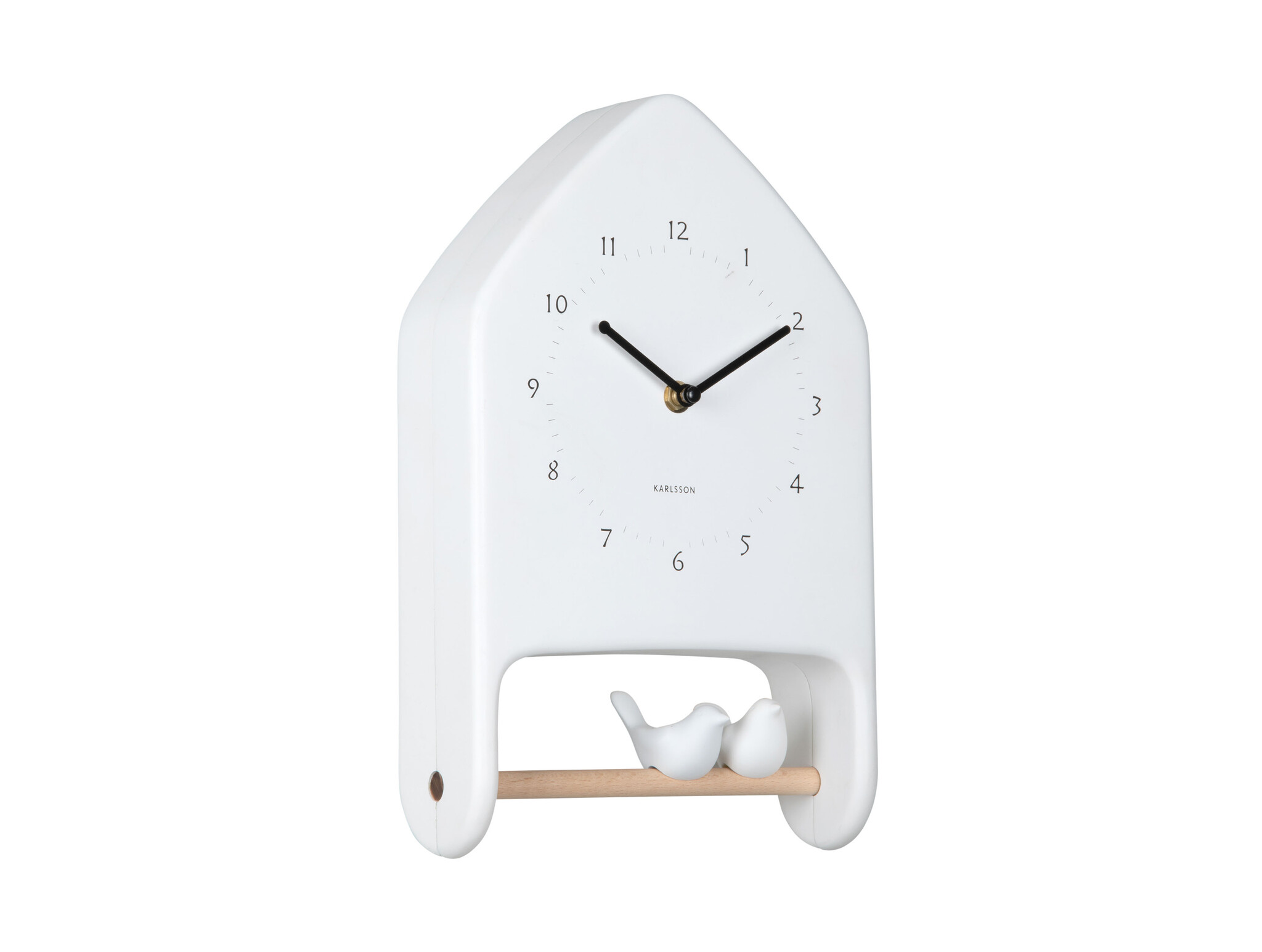 Karlsson - Wall Clock Love Birds - Wit - Øcm